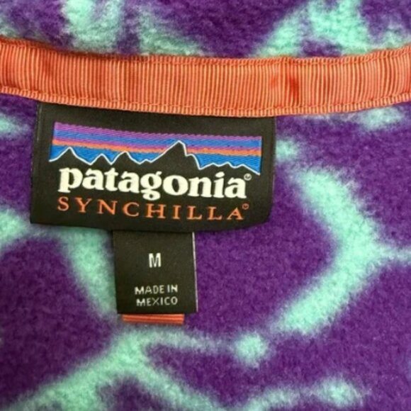 Patagonia Snap T Synchilla Womens Ikat Big Fish medium Purple - Picture 5 of 7